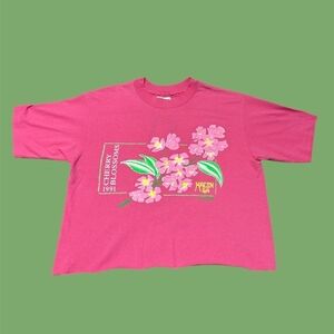 Vintage Cherry Blossoms T-Shirt - Pink